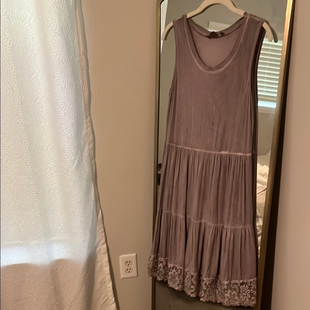 Casual Purple Sleeveless Mini Sundress with Tiered Design